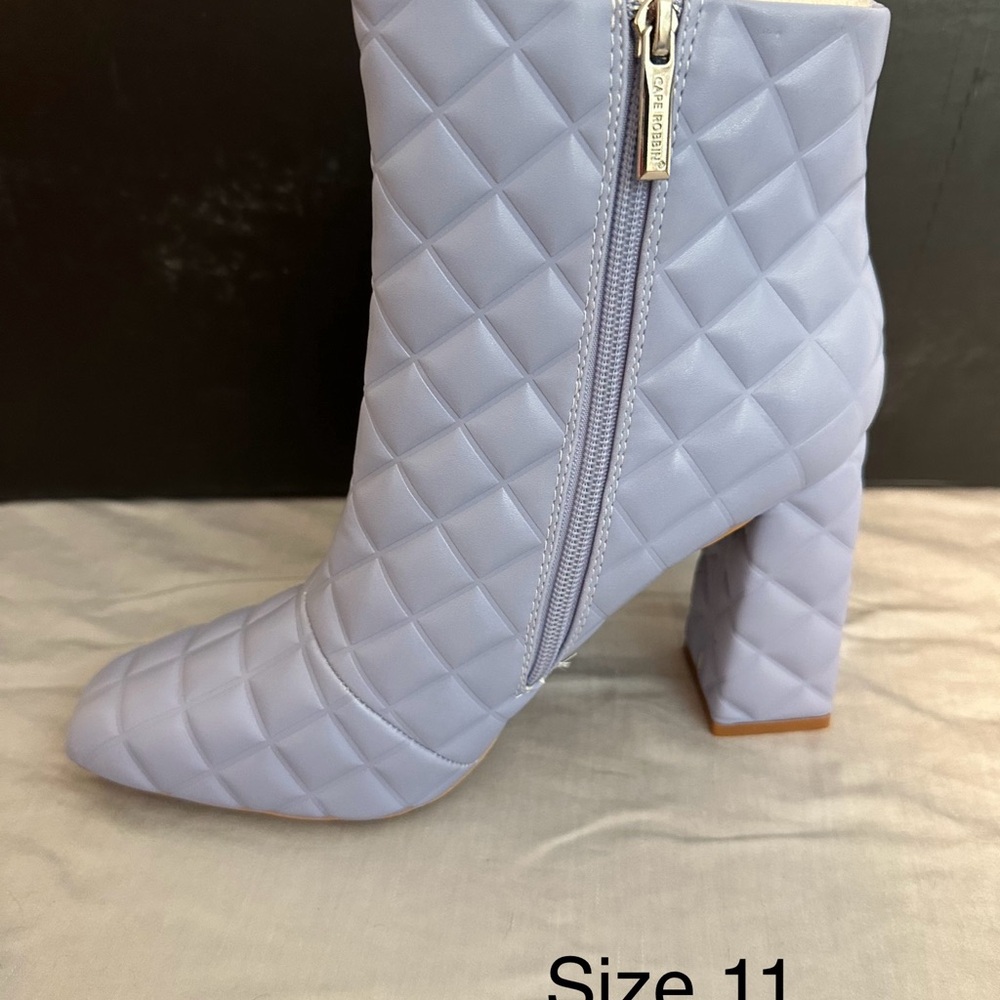 Quilted Lavender Ankle Boots NEW IN BOX Size 11
